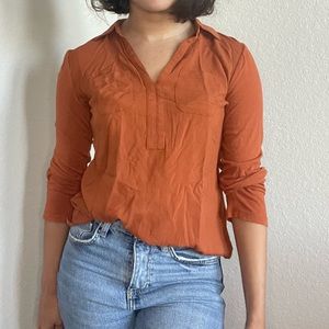 Ann Taylor LOFT Rayon Pocket Blouse